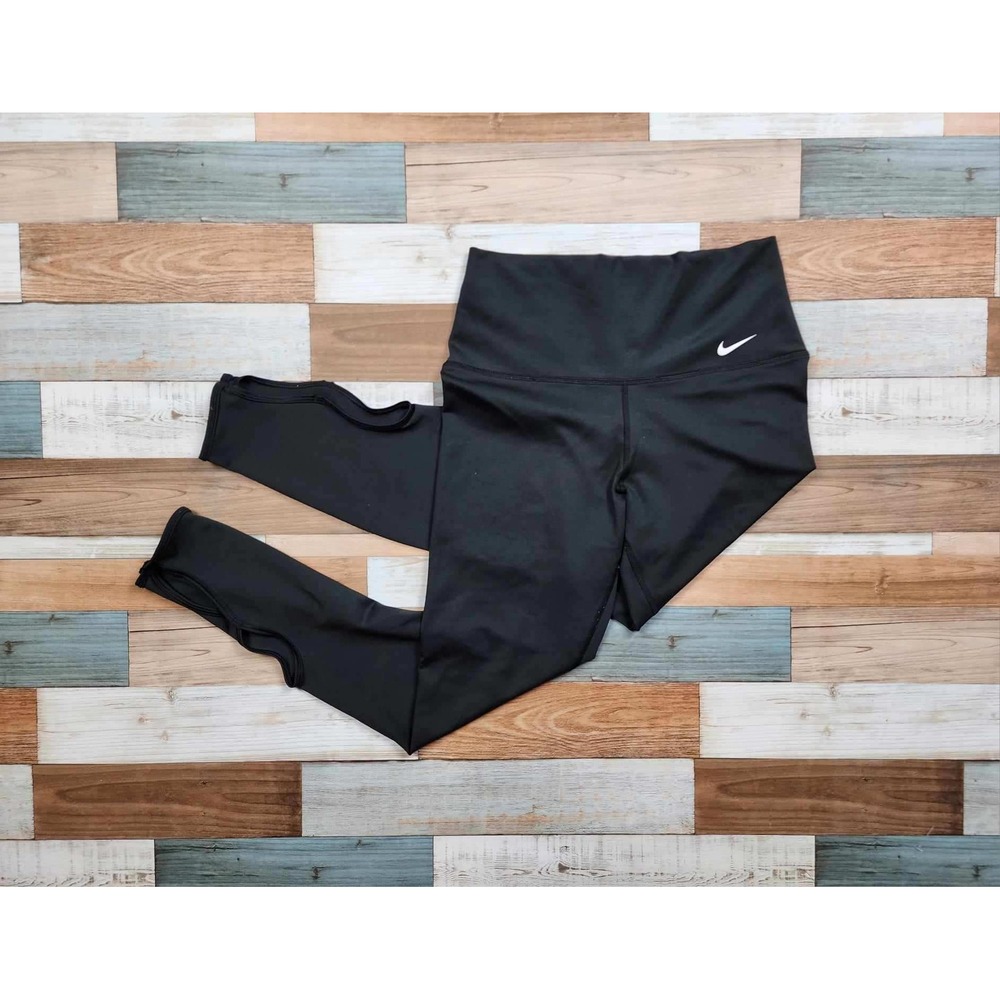 Nike Dri-FIT Black Scalloped Hem‎ High Waisted Leggings Womens Small CW2617-4460